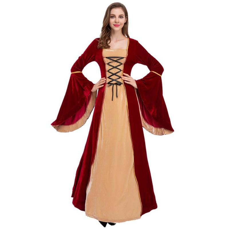 Halloween Vintage European Court Long Dress Queen Costume Stage Party
