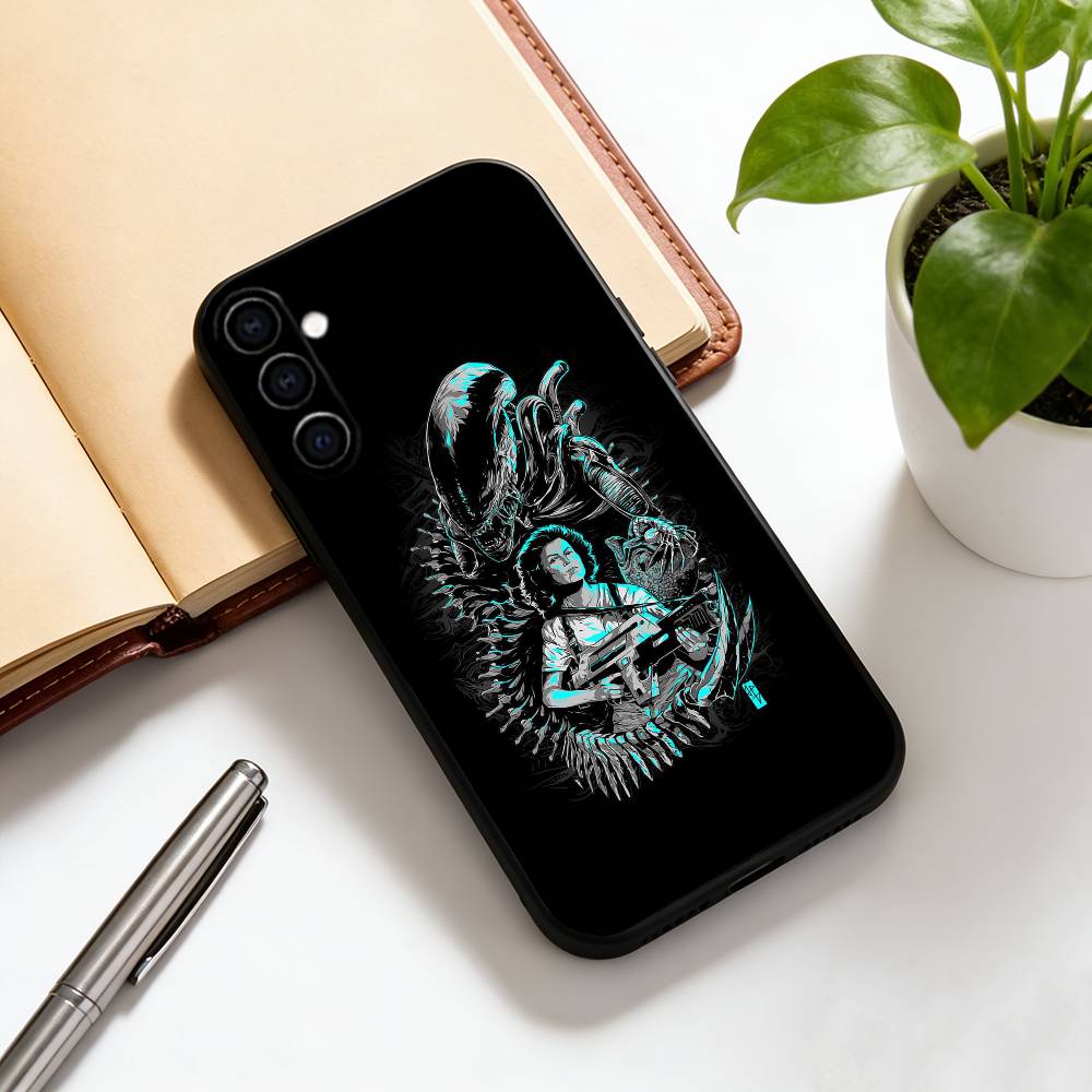 

Alien Phone Case Black Silicone Soft For Samsung Galaxy A73,A72,A71,A70,A53,A52,A51 Samsung a70
