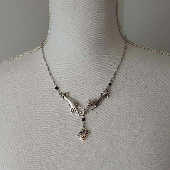 Pendentif Main de Sorcière Carte de Tarot Vintage - Charme Lettre Personnalisé Européen Américain Collier