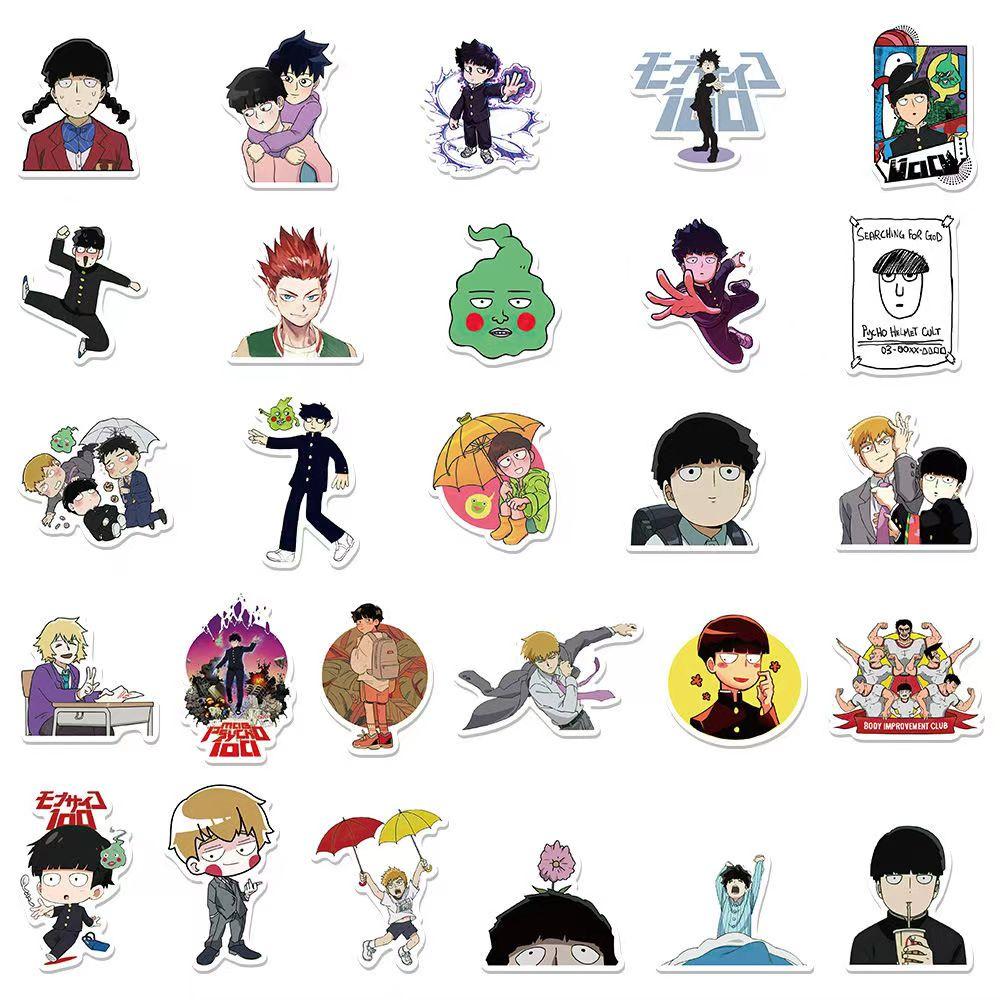 Mob Psycho 100 Color Stickers, 52 Sheets (not Repeated), Waterproof and Sunscreen.