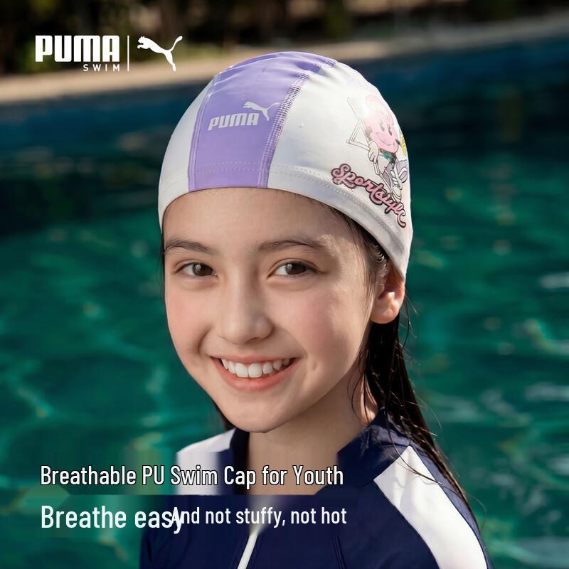 PUMA Kids  Cartoon Print PU Swim Cap One Size