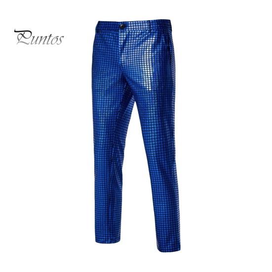 

Мужские брюки для ночного клуба с бронзовыми металлическими блестками, прямые брюки, облегающие брюки в стиле хип-хоп, до щиколотки, хиппи, брюки, костюм для вечеринки M