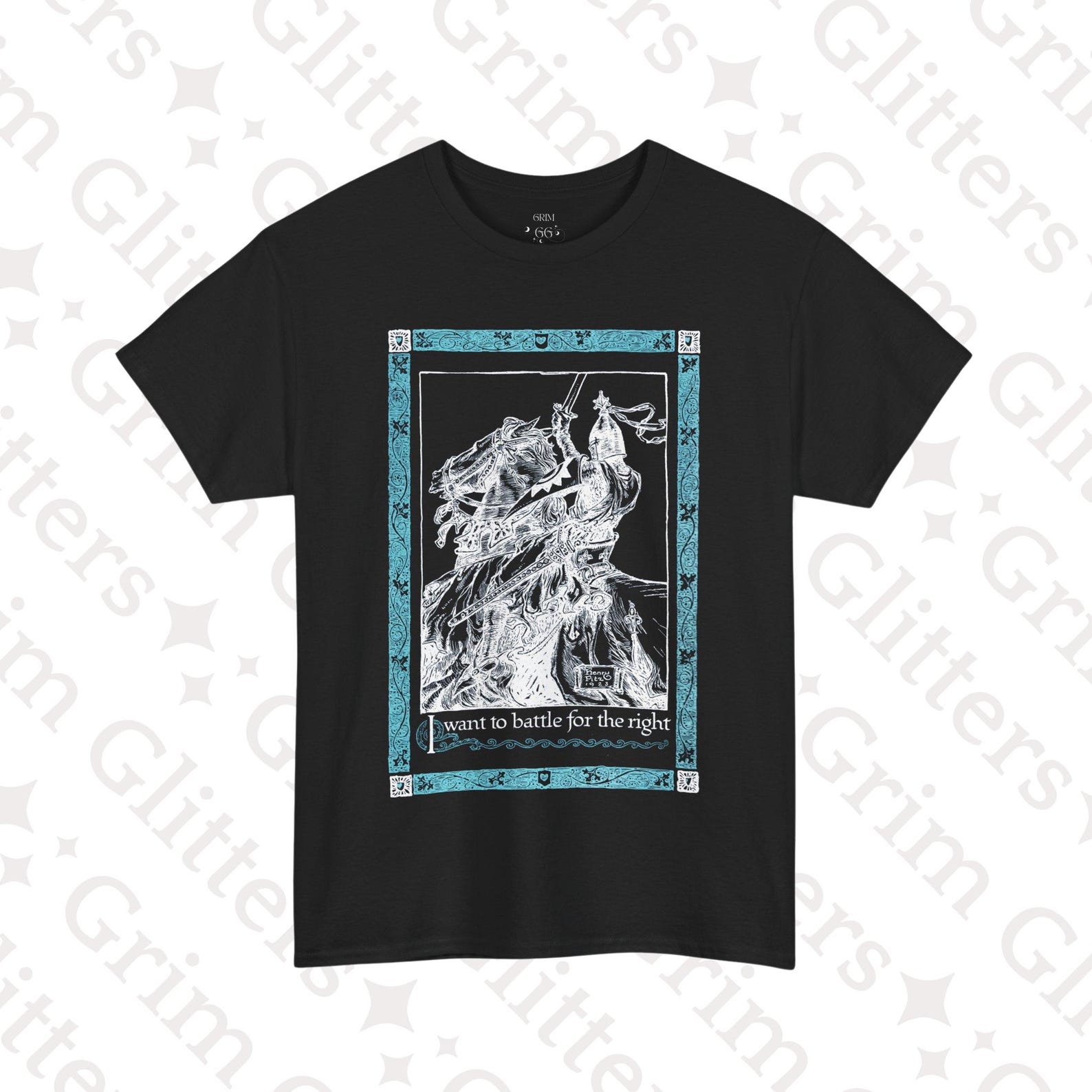 I Want to Battle for the Right T-Shirt: Henry Pitz 1923 Illustration, Knight Unisex Tee M