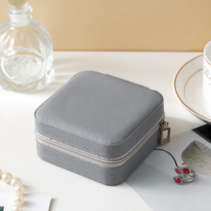 Lockable Leather Jewelry Travel Box - Small, Portable, High-end Gift Box