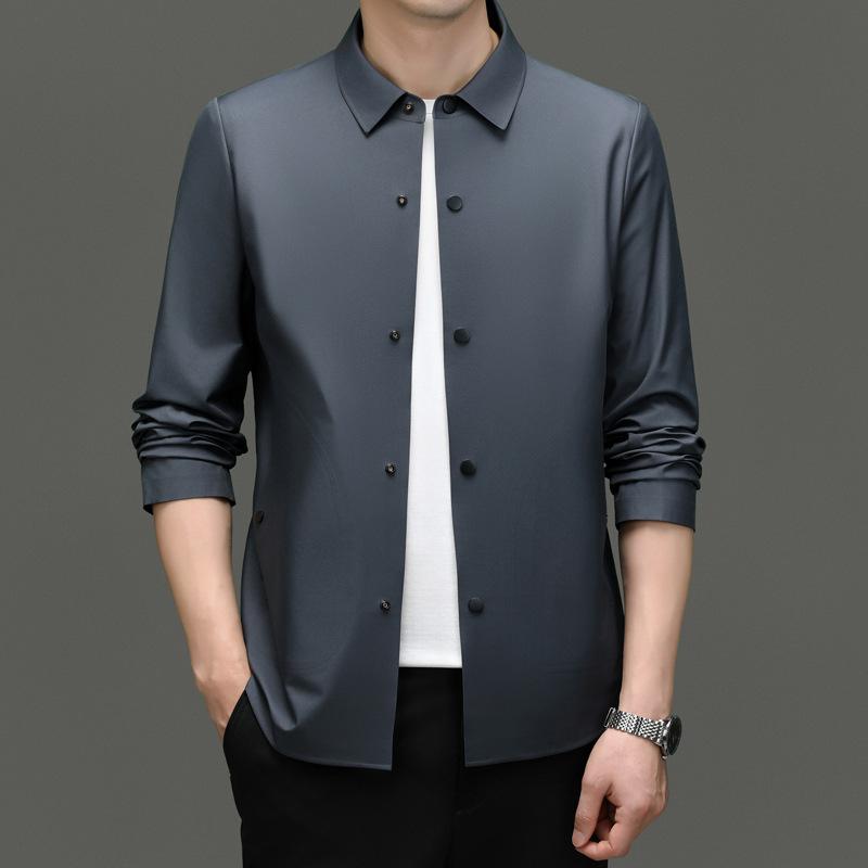 

Новые весенние и осенние товары, мужская тонкая однотонная бесшовная куртка с лацканами, деловая повседневная куртка 3XL