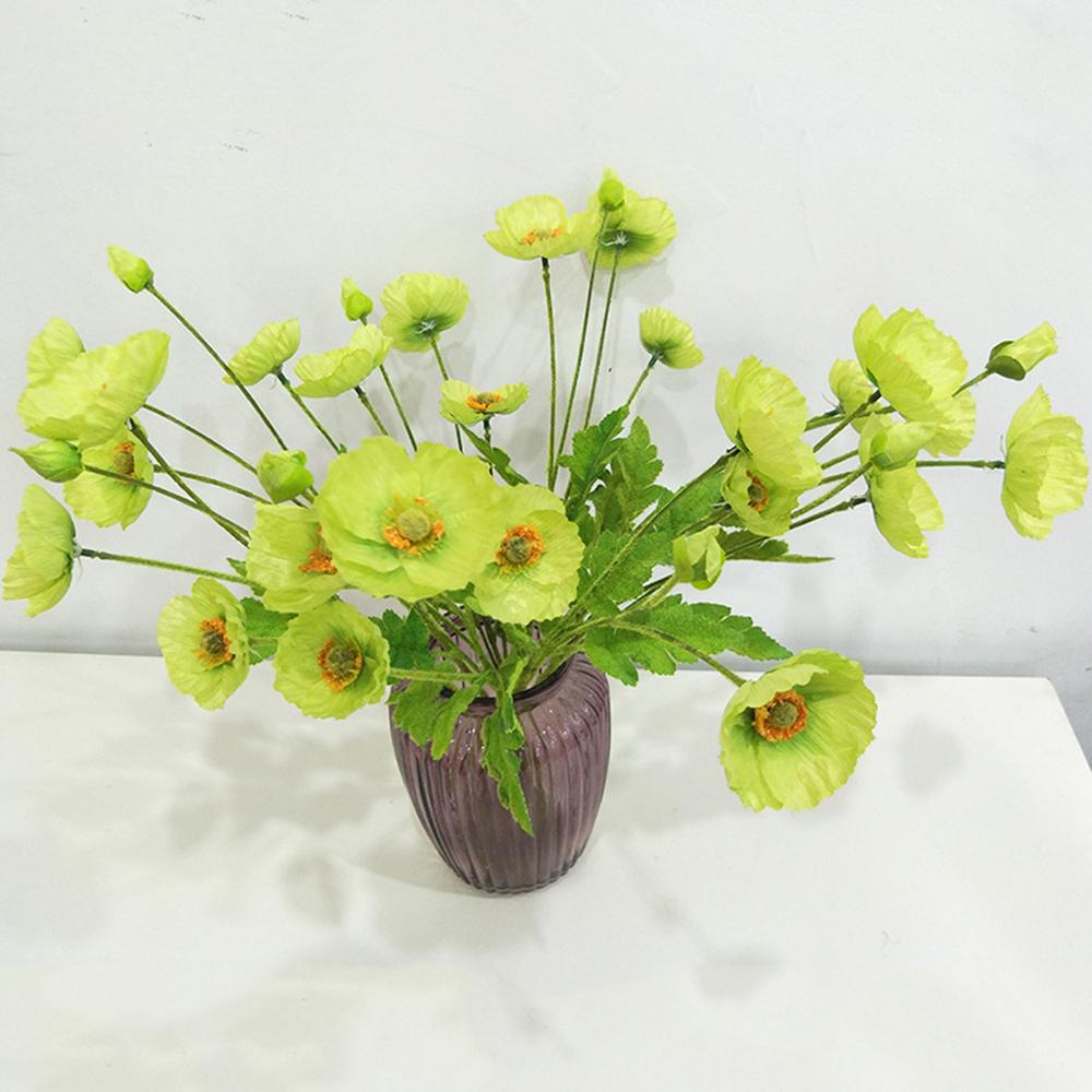 Sentire Fiore decorativo Casa Decorazione matrimonio Fiore artificiale Fiore artificiale Fiore di papavero artificiale