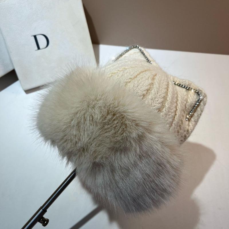 Korean Autumn Winter Ear Plush Women Hats Fur Hairy Streetwear Warm Cap Outdoors Fashion Girl Sweet Hat Gifts