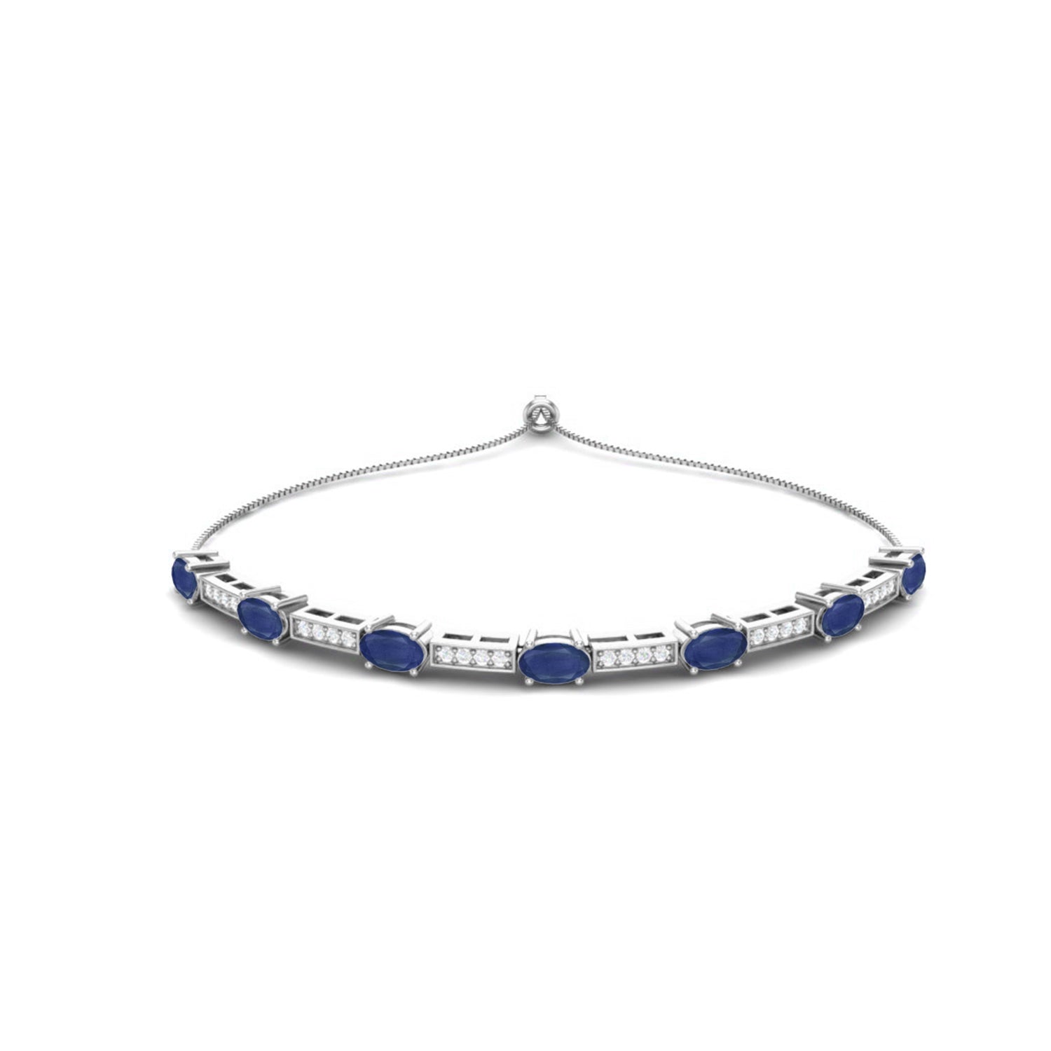 

Blue Sapphire Tennis Bracelet -925 Sterling Silver