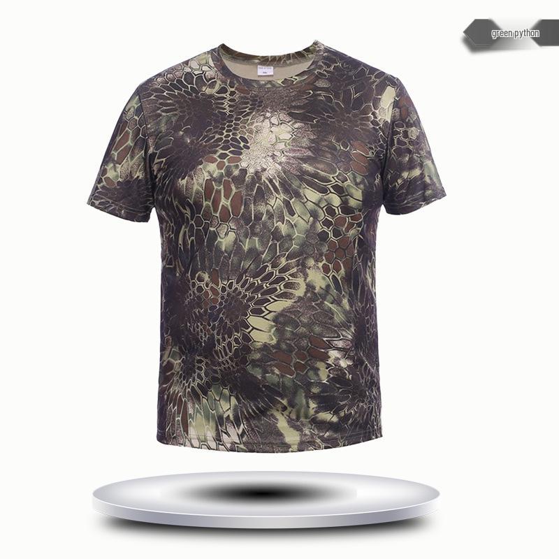 Men s Tactical Camouflage Quick-Dry Short Sleeve T-Shirt for Military Training and Cycling M