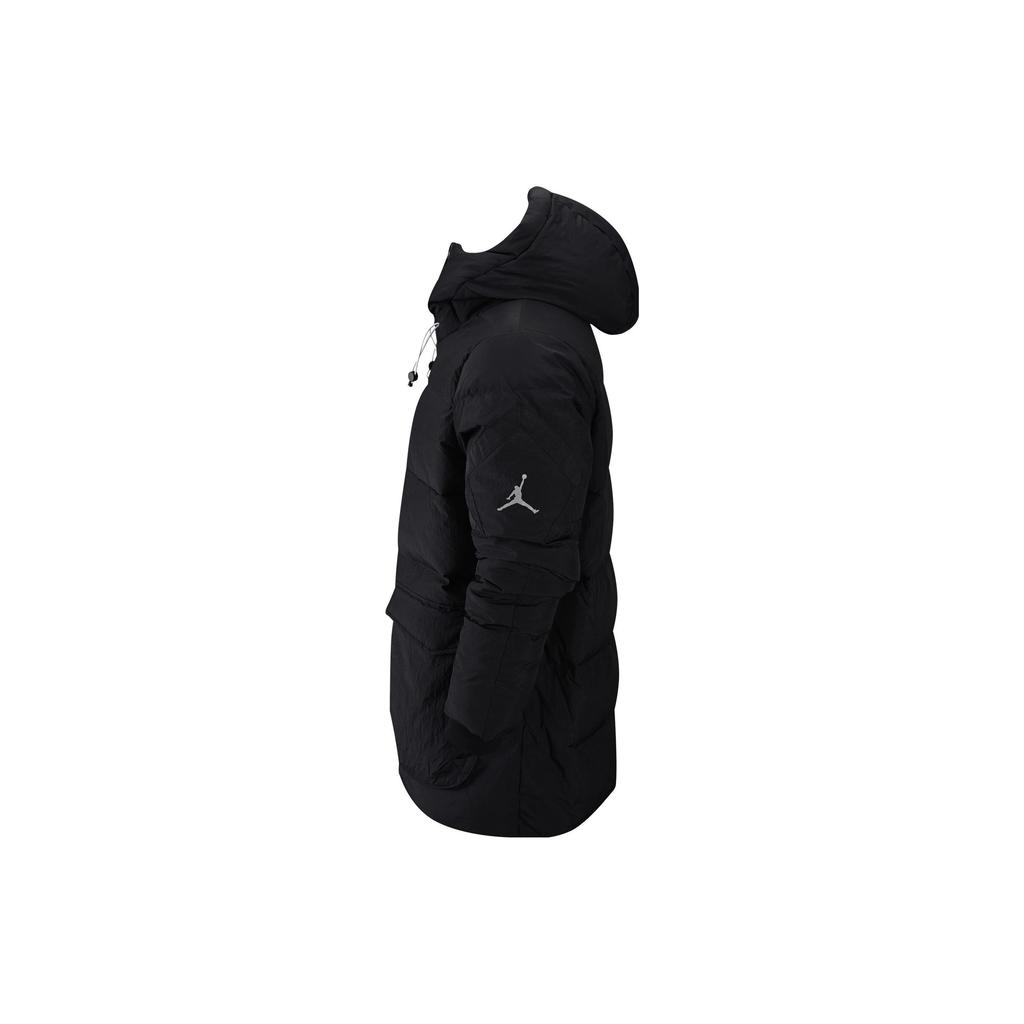 Jordan Logo Print Down Jacket With Storage Pocket Detail And Hood Men Outerwear Black DZ4552-010