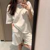 Summer Women's Clothing Complete Set with Salt Style Fashionable Street Casual Sports Short-sleeved Shorts Two-piece Suit