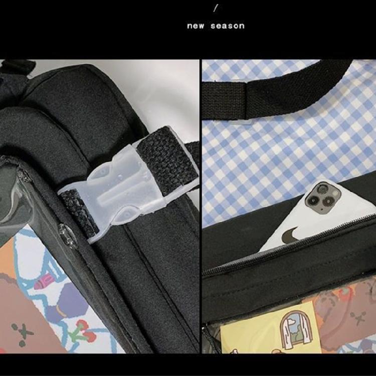 Japanese Shoulder Bag Nylon Book Bag Transparent Itabag Women Handbags JK Bag