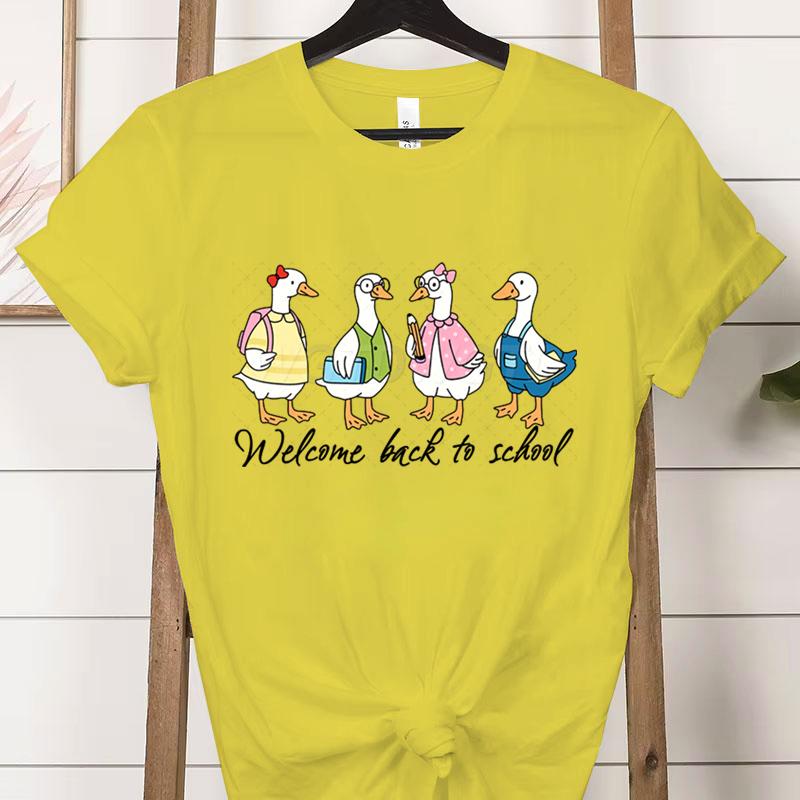Welcome Back To School Duck TShirt Cute Teacher Shirt Unisex Tee BacktoSchool Outfit Gifts Funny Gift for Teachers Clothes