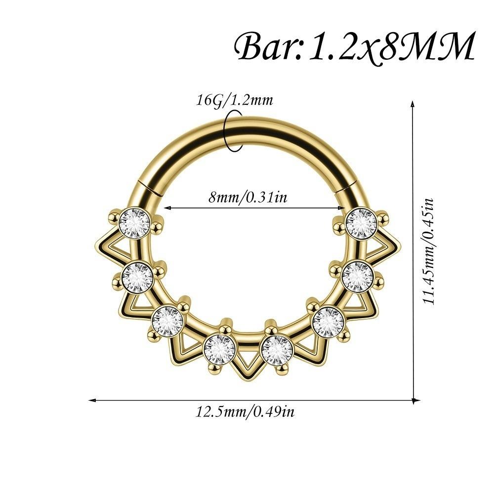 1PC Stainless Steel Septum Clicker Ring Skull Vine Design Daith Piercing Ring Nose Piercing