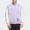 Adidas Neo Color Block Letter Print Baseball Jacket Unisex Jackets Light-Purple IK5428