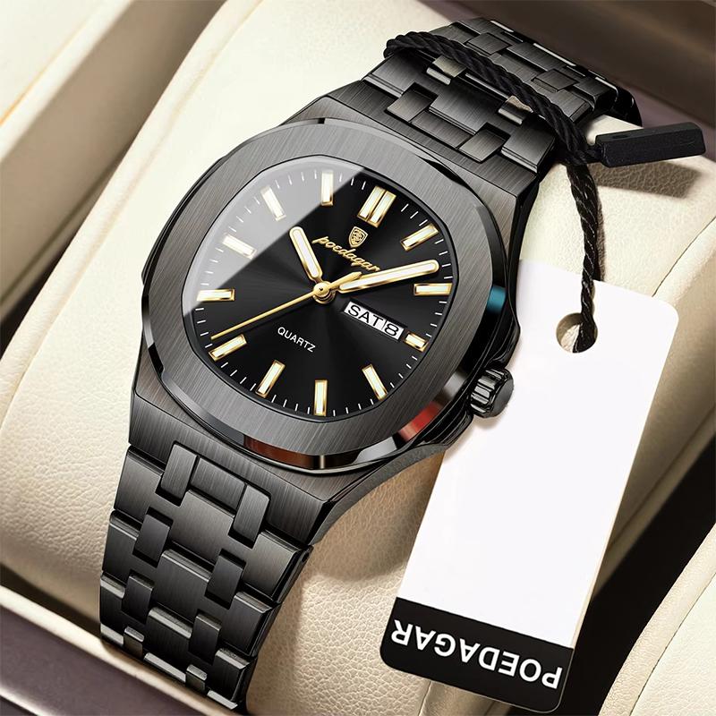 Watch For Woman Luminous Date Week Square Ladies Watch Stainless Steel Quartz Women's Watches Female Reloj
