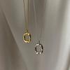 Niche Design Japanese And Korean Gold-Plated Color Ins  Simple Oval Donut Collarbone Chain Women'S Necklace Quality