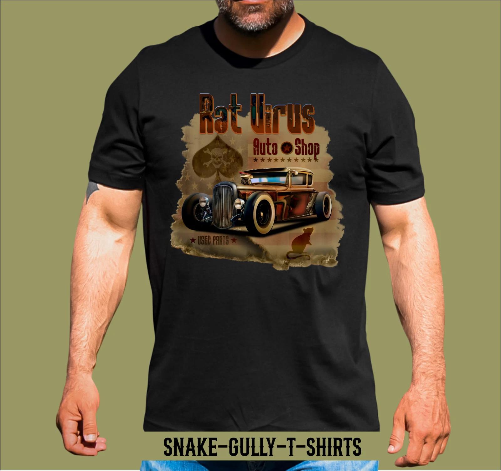 RAT VIRUS AUTO SHOP RAT ROD T-SHIRT S
