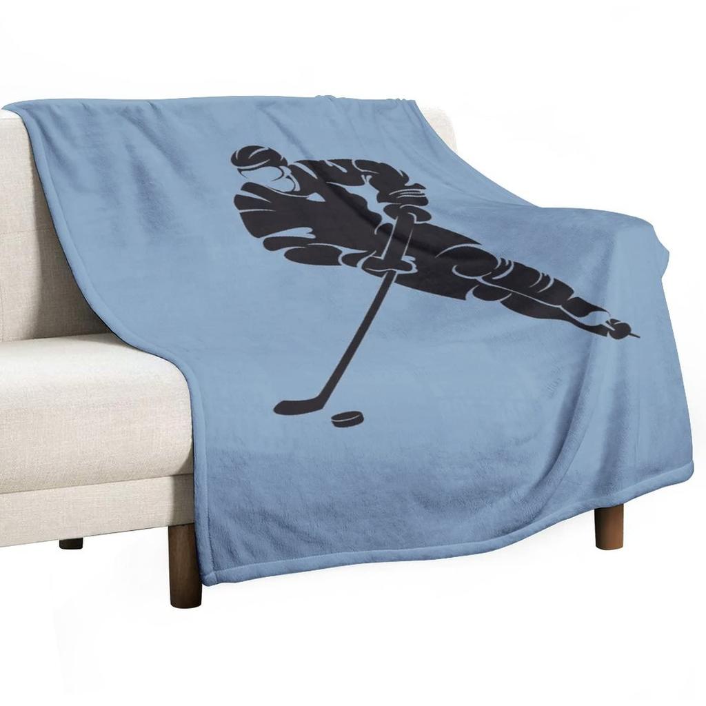 Ice Hockey Throw Blanket Winter Sport Game Flannel Blanket Sporting Competition Sofa Couch Office Flannel Blankets for Kids Boys