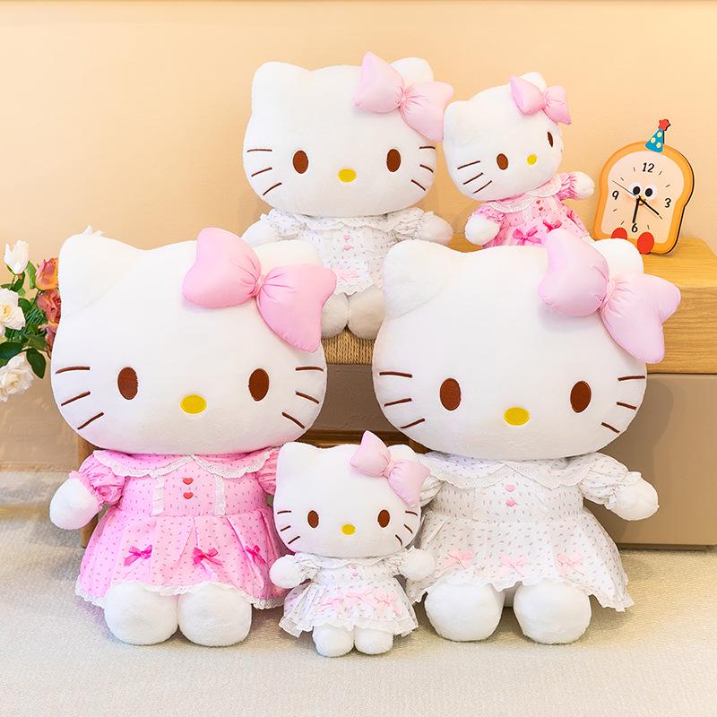 Hello Kitty Cartoon Lace Plush Toy - Cute Cat Doll Gift for Girls