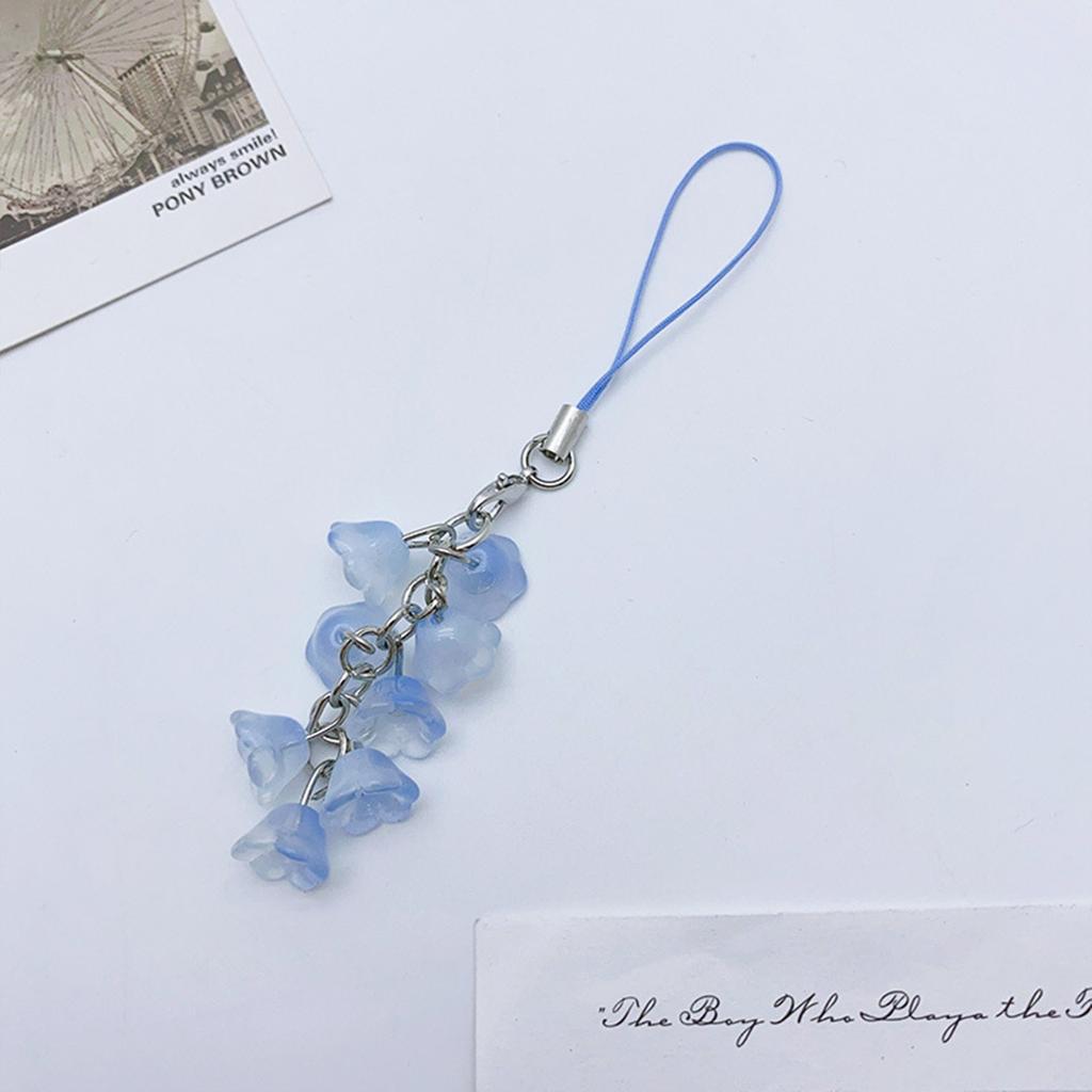 Handmade Phone Lanyard Fashionable Keychain Lilys of the Valley Flower Phone Chain Flower Phone Charm for Everyday Use