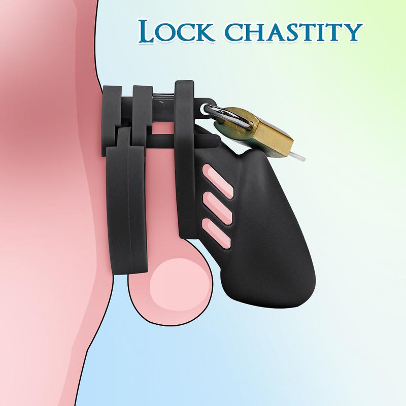 Silicone Chastity Cage Male Cock Lock With Penis Rings Sex Toys For Sissy Men Femboy Stretcher BDSM Gay Erotic Urethral Device