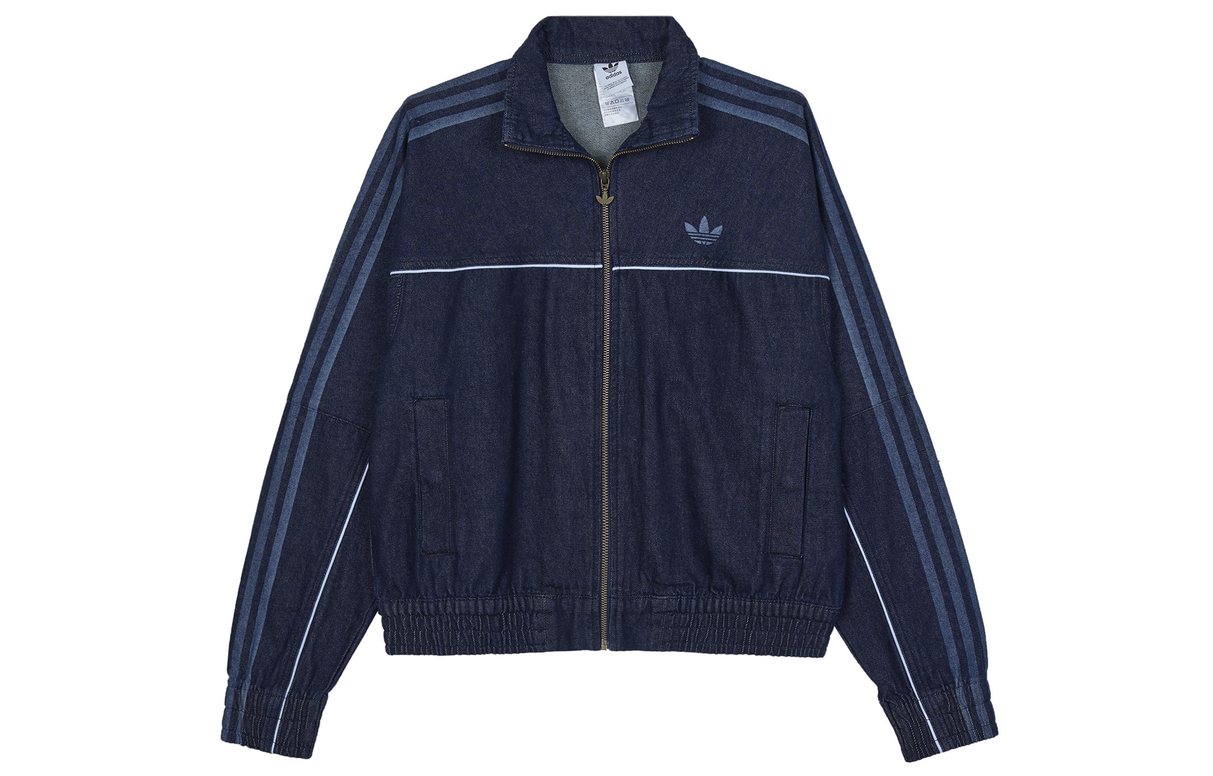 Adidas Originals Cropped Coats Women s Indigo Stand Collar Moderate GM5381 34