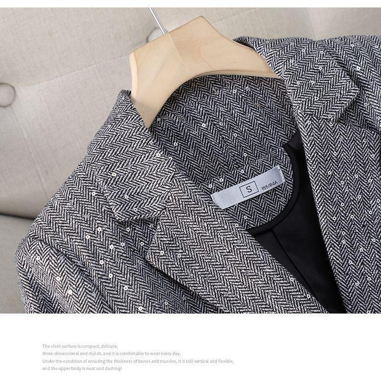 Women's Sequined Suit Jacket - High-End Spring/Autumn 2024 Casual Blazer
