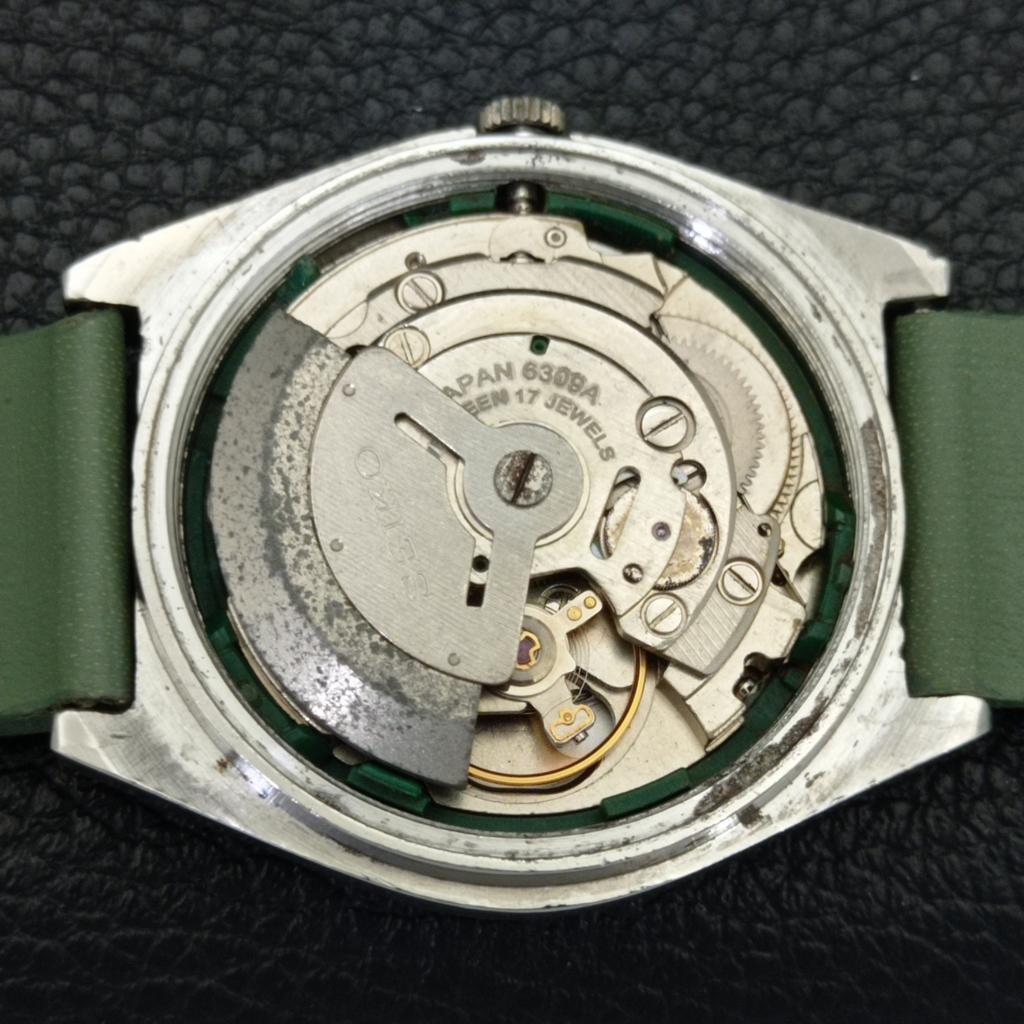 AUTOMATIC VINTAGE SEIKO 5 JAPAN 6309A MENS GREEN COLOR DIAL WATCH A701375-5 R206a-a701375