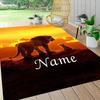 Custom Name Lion Sunset Majesty Carpet Rug Customizable Soft Washable Anti-Slip Home Living Room Sofa Mats Personalized Rug. 0909306