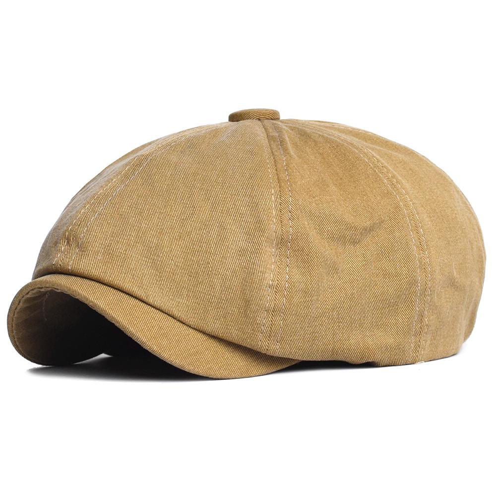Unisex Four Seasons Cotton Newsboy Caps Men Women Octagonal Hat For Male Detective Hats Retro Flat Caps