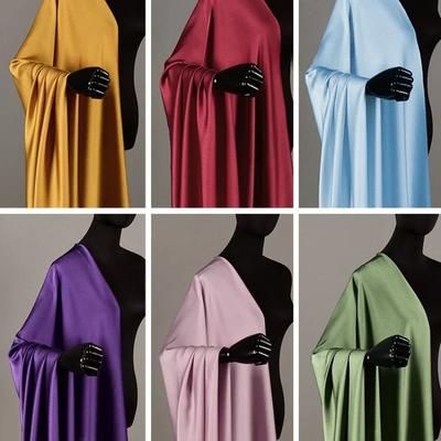 100 x150cm glänzender Satin-Kreppstoff, Falten, Frühling und Sommer, dünner, plissierter Chiffon, Haute Couture-Hemdstoffe