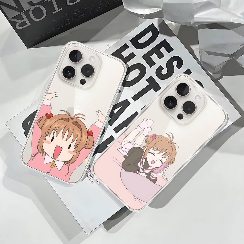 Cute C-Cardcaptor Sakura-S Phone Case For IPhone 17 16 15 12 11 Pro Max 14 Plus 13 Mini Clear Cover Soft Funda