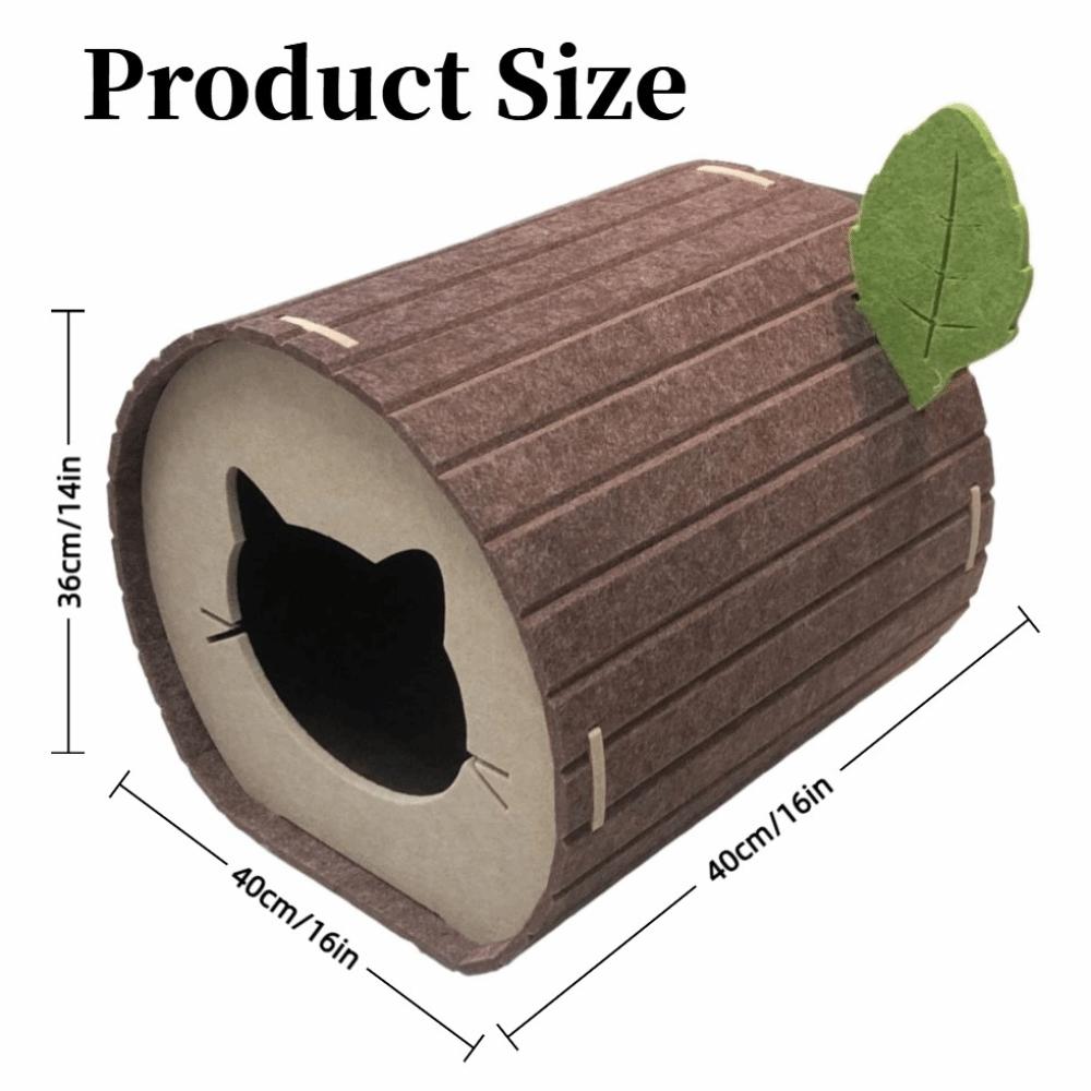 Fun Felt Cave Cat House Tree Hole Foldable Cat Scratching Post Semi-enclosed Wear-resistant Cat Bed For Cat Scratching/sleeping