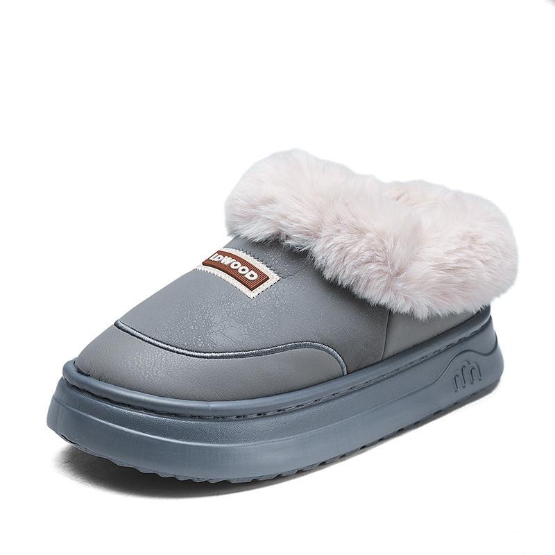 Kokvilnas čības vīriešu somas papēdis ziema jaunas siltas mājas iekštelpu bieza zole samta kokvilnas apavi ārā ziema sniega zābaki