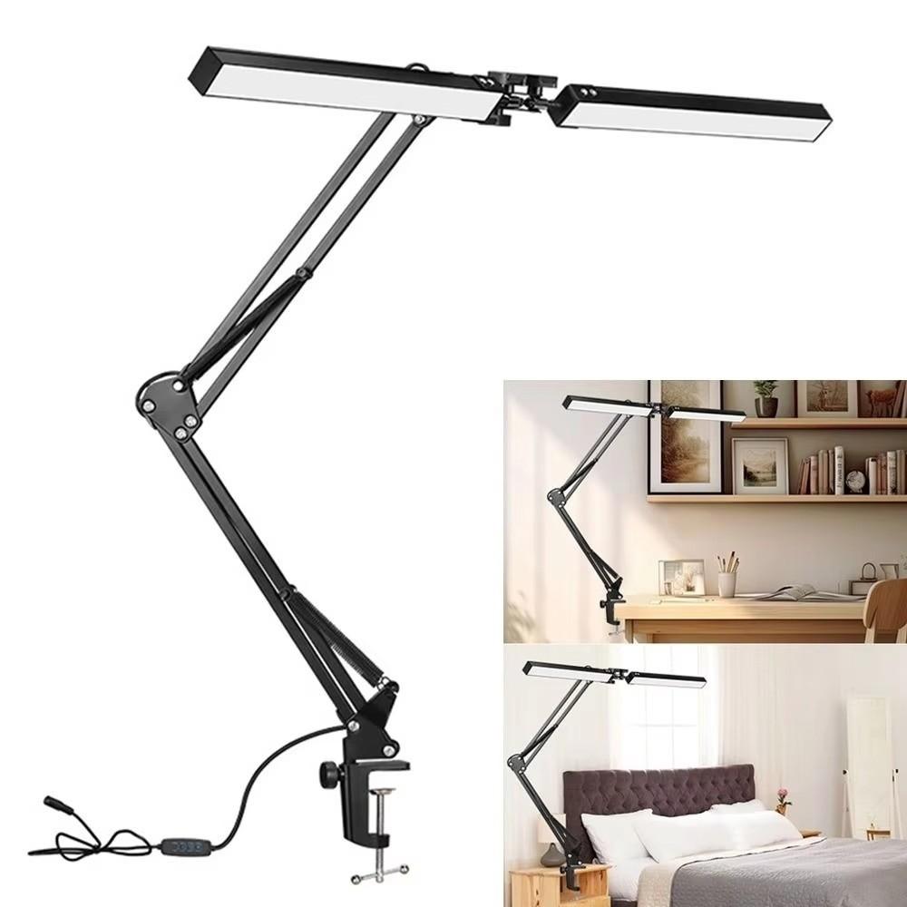 Adjustable Brightness Double Head Desk Lamp 160LED LED Desk Lamp Rocker Arm LED Table Lamp  Office