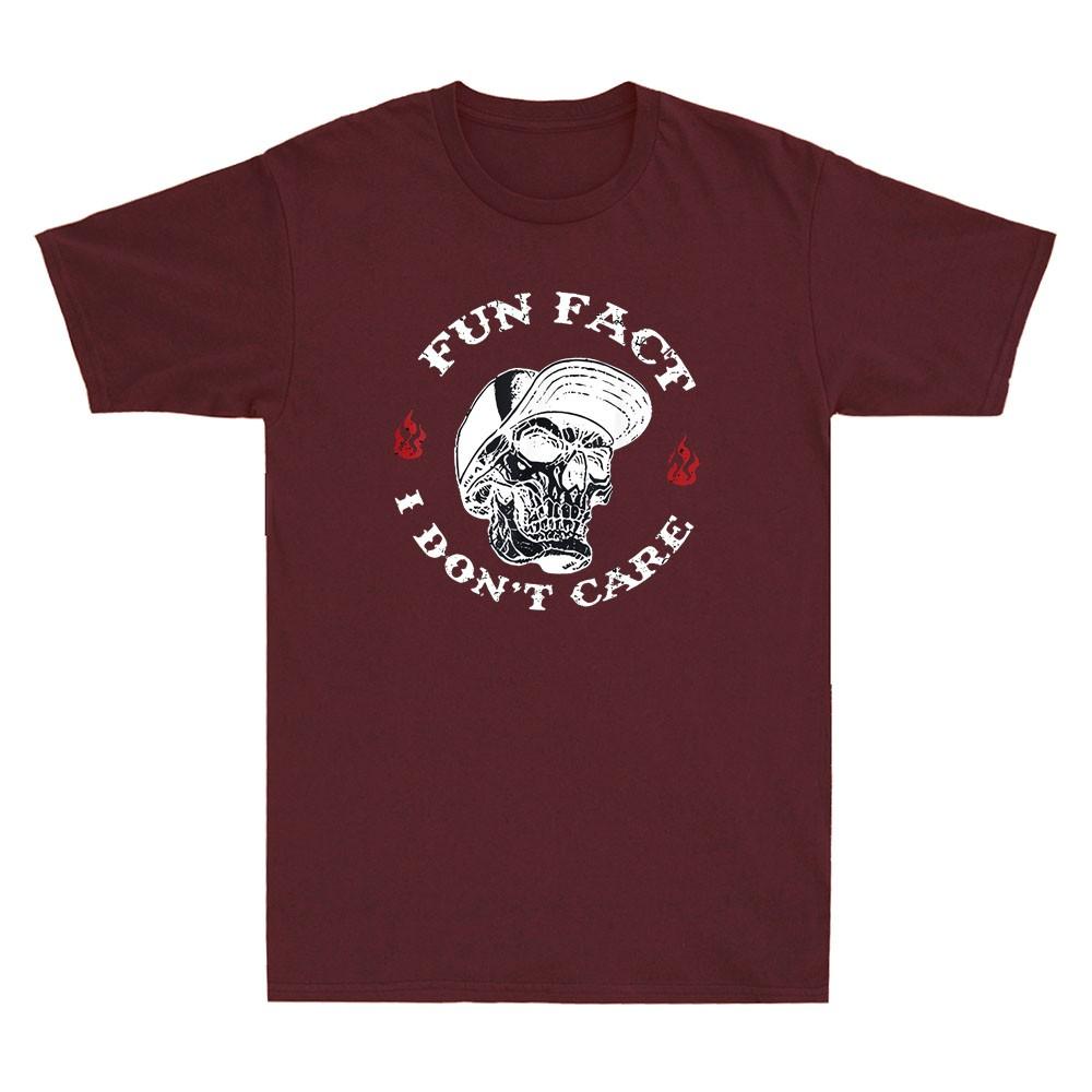 Fun Fact I Dont Care Funny Skeleton Meme Sarcastic Quote Vintage Unisexs Tshirt
