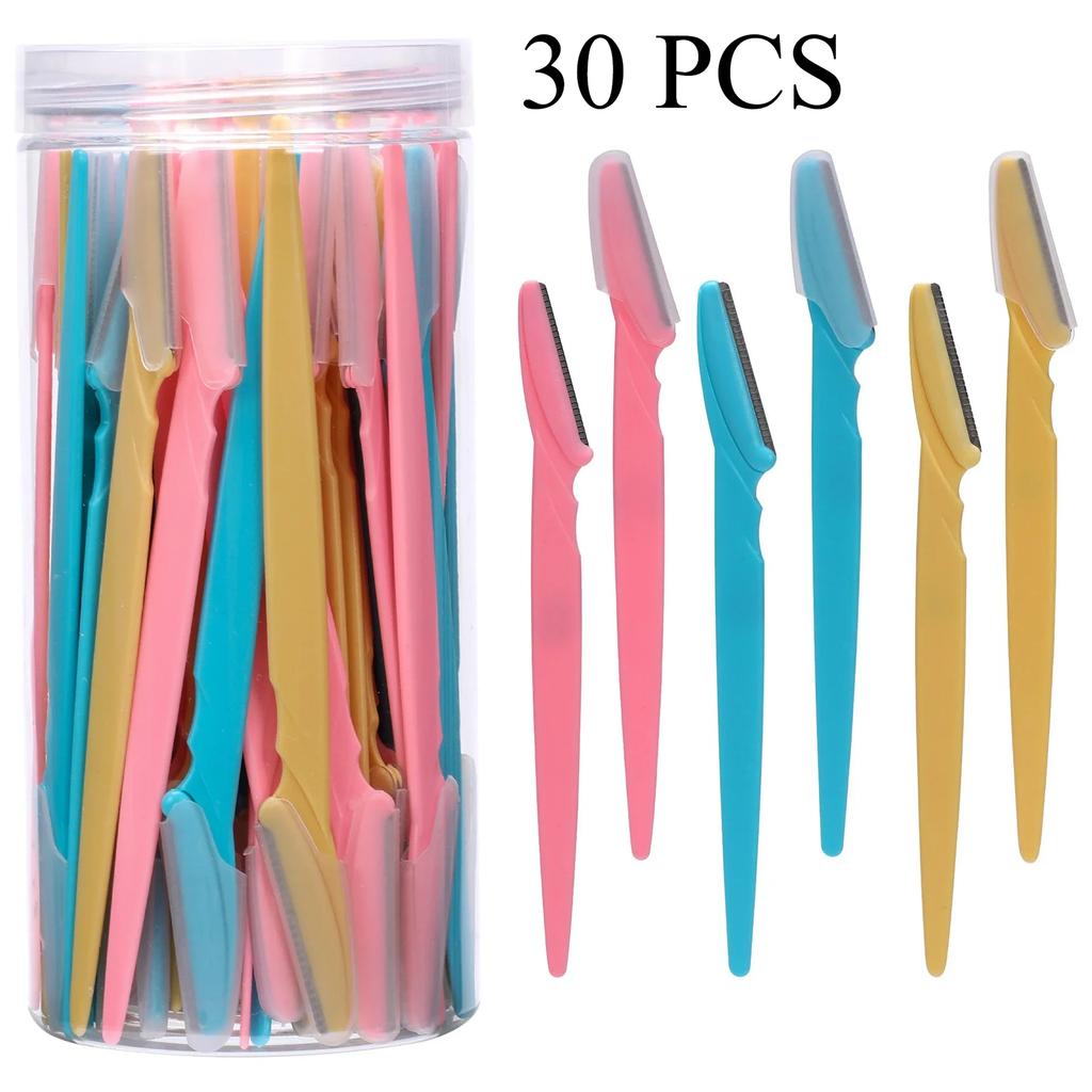 3/30/40 Stück Augenbrauentrimmer Make-up Schönheitswerkzeuge Sicherer Augenbrauenrasierer Gesicht Körper Haarentfernung Rasierer Klingen Augenbrauen Formung Messer
