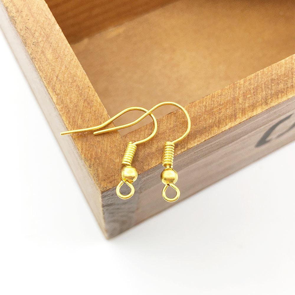 Diy Jewelry Handmade Beaded Material Earrings Accessories With Round Beads, Ear Hooks, 100 Curved Ear Hooks.