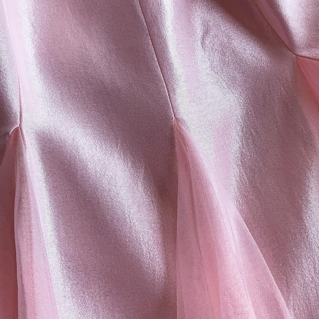 Summer New Sleeveless White Spliced Tulle Satin Maxi Dress Women‘s O Neck Slim Waist Ruched A Line Formal Wedding Evening Party Dress