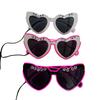 1Pcs Funny Led Light Just Married Glasses Glowing Luminous Glasses Wedding Decor Flashing Sunglasses Costume
