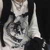 Koszulka 2KWEIRD dla Kobiet Jesień Anime Długi Rękaw Nadruk Y2k T-shirty Harajuku Męski T-shirt Top Streewear Casual Hip-pop Para Oversize T-shirt
