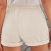 Women Waisted Shorts Casual Summer Ruffles Elastic Waist Short Pants With Pockets