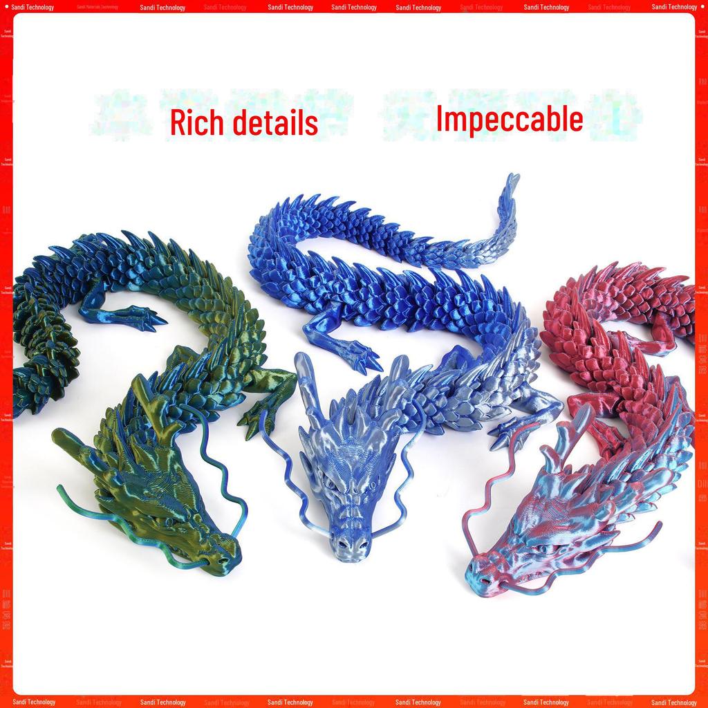 "Handcrafted 3D Printed Crystal Dragon Ornaments - Chinese Dragon & Dragon Egg Toys"