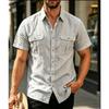 Jacquard overhemd met korte mouwen voor heren – casual sportpoloshirt met een omgeslagen kraag