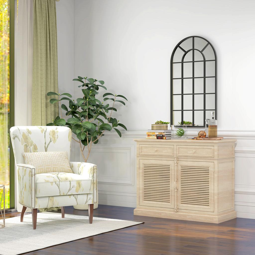110 X 65 Cm Arched Decorative Wall Mirror for Bedroom Living Room, Modern Window Bathroom Mirror for Home Decor
