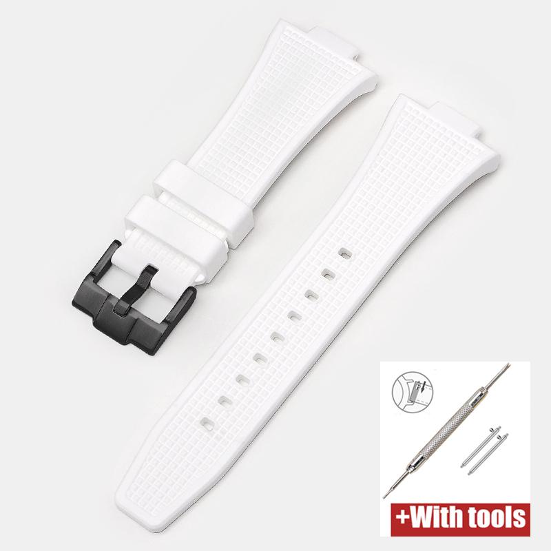 Convex End Strap for Tissot PRX Series T137.407/T137.410 Super Player Men Rubber Silicone Quick Release Watch Band 26x12mm