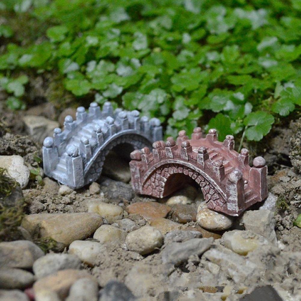 2 stuks Pak Mini Brug Miniature Landschap Feeën Tuin Terrarium Decoratie Gereedschap voor Tuin Ambachten Huis Decoratie