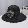 British Style Mesh Gauze Hat Spring and Summer New Women's Sunscreen Big Eaves Flower Lace Sunshade Fashionable and Elegant Top Hat