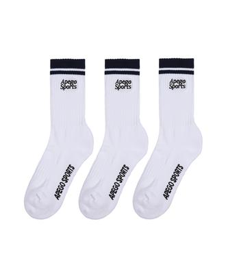 APEGO SPORTS Embroidery Sports Socks Dark Navy [3Pack]